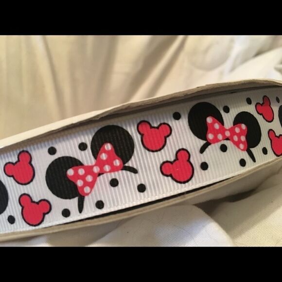 Grosgrain Ribbon 7/8” 5 yards 5/$20 Minnie Mouse ears headband bow polka dots - Picture 10 of 10